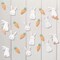 Bunny Garland Easter Party Decorations Cute Rabbit Carrot Banner Hanging Streamers for Birthday Baby Shower Classroom Home Office Decor Garden Pet Animal Spring Tea Party Supplies 2pcs